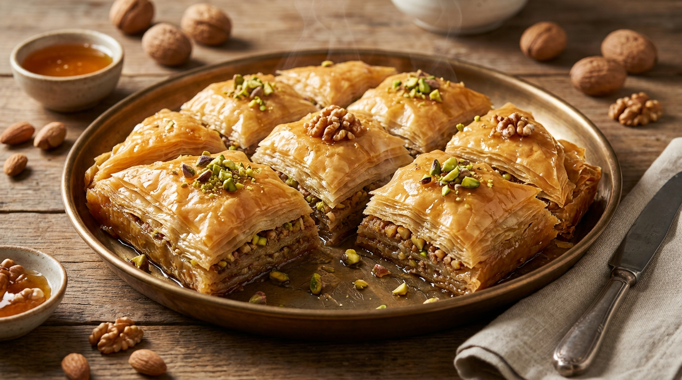 Baklava with Walnuts and Pistachios