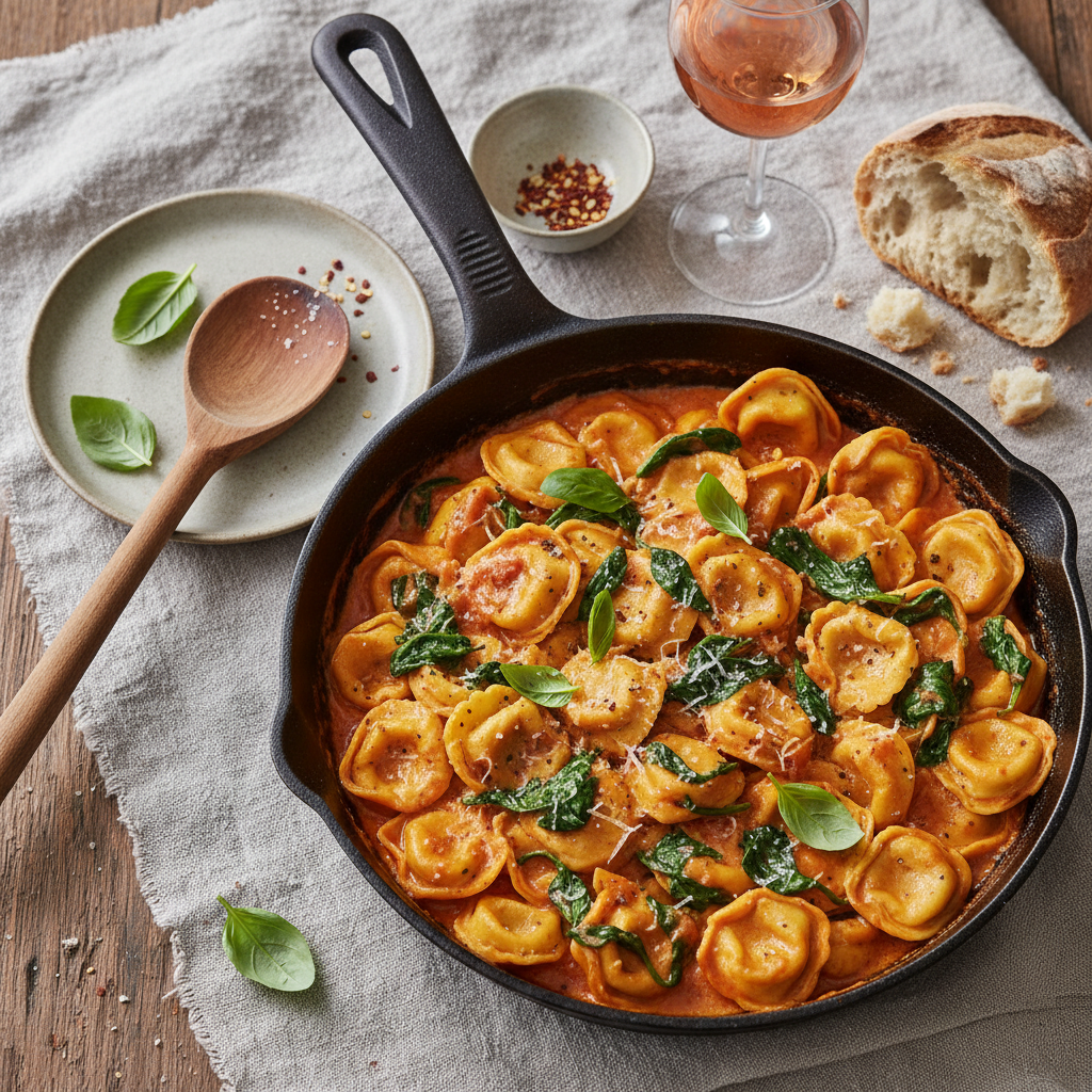 Creamy Tomato and Spinach Tortellini