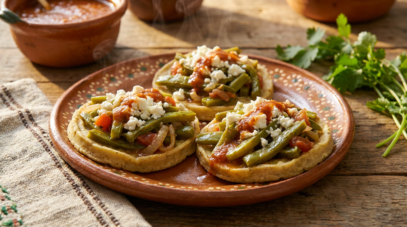 Sopes con Nopalitos