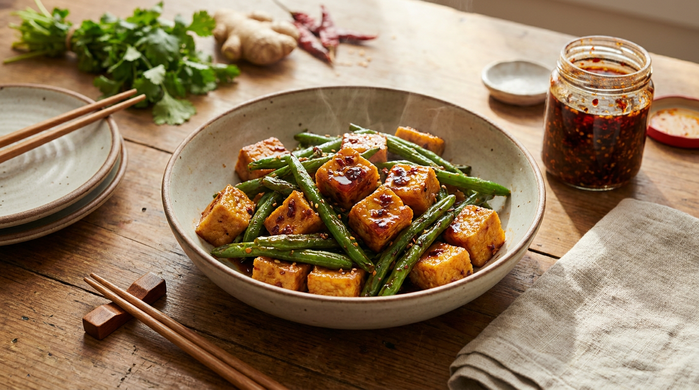 Spicy Tofu and Green Bean Stir-Fry