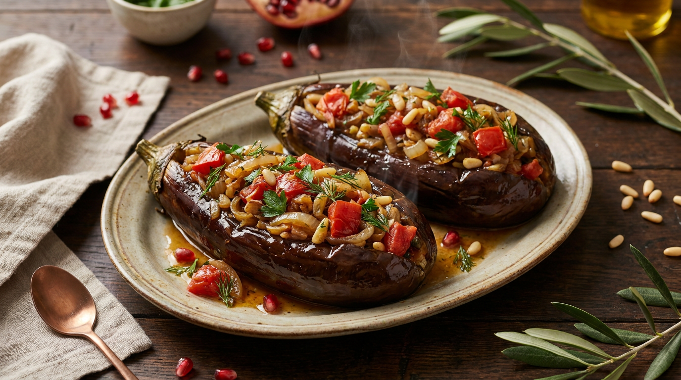 Imam Bayildi (Turkish Stuffed Eggplant)