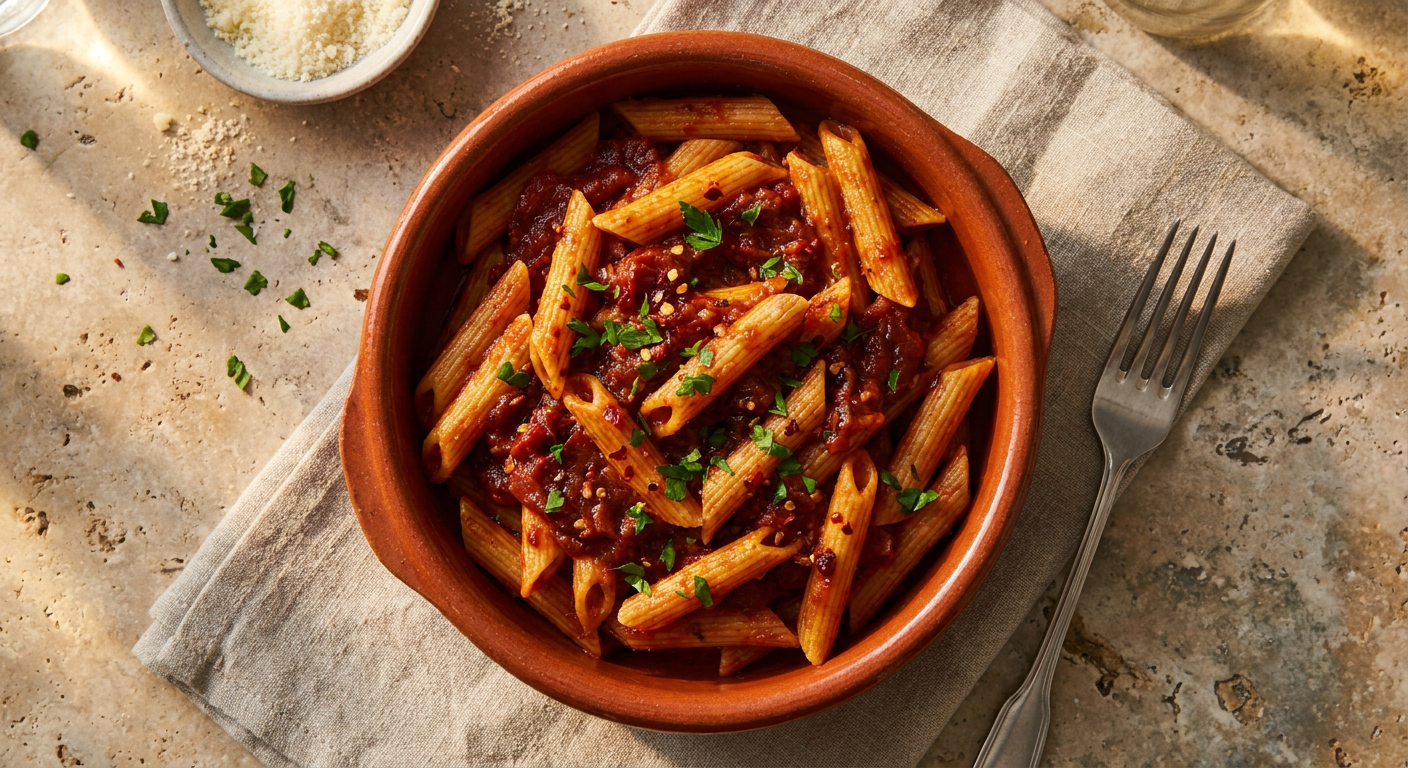 Penne Arrabbiata (Spicy but Balanced)