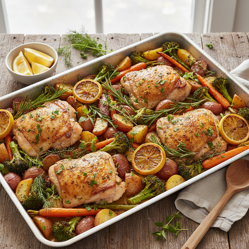Sheet Pan Lemon Herb Chicken and Veggies