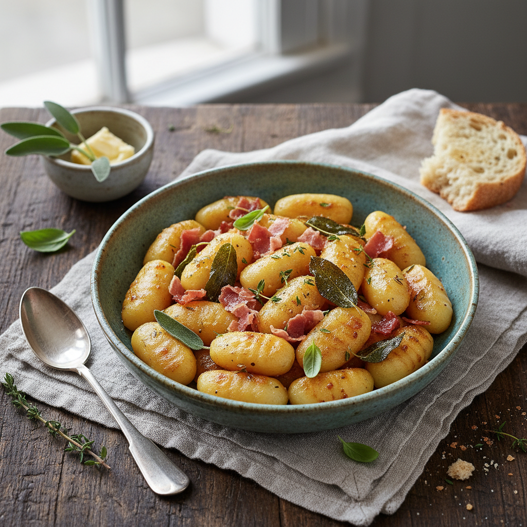 Gnocchi with Prosciutto and Sage Butter