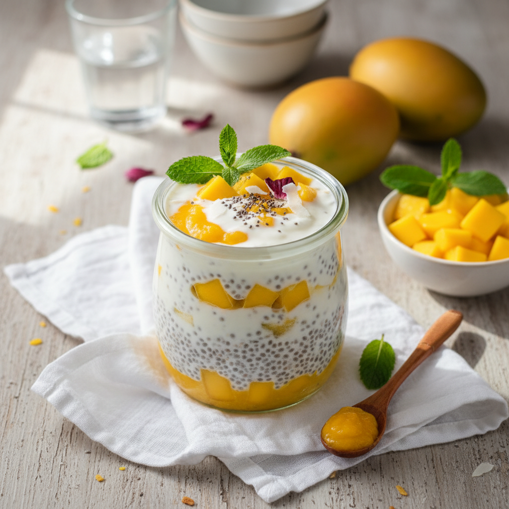 Kefir Chia Pudding with Mango