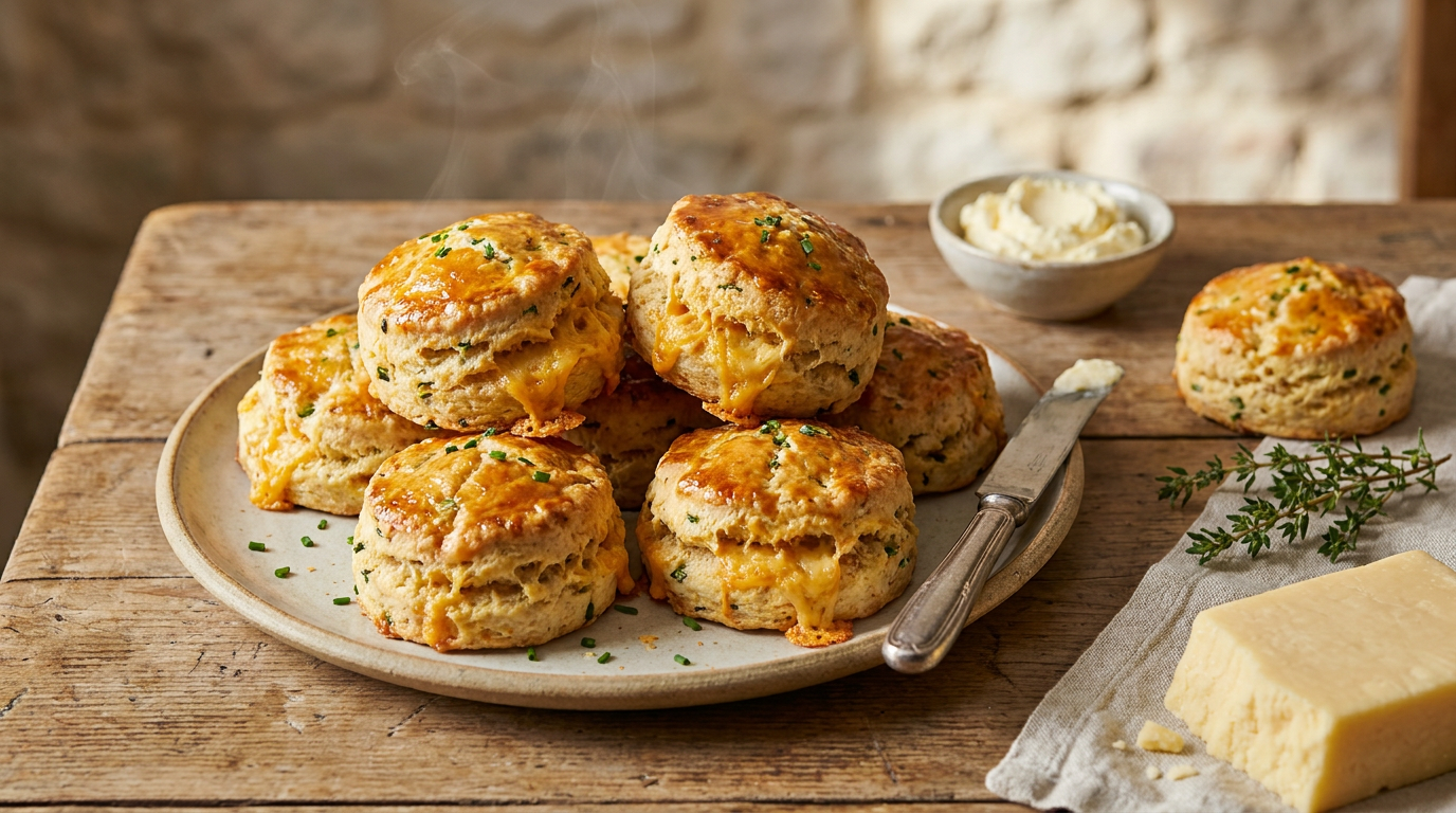 Aged Cheddar and Chive Scones