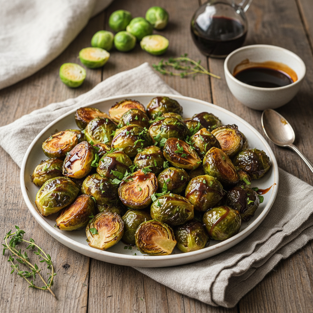 Roasted Brussels Sprouts with Balsamic