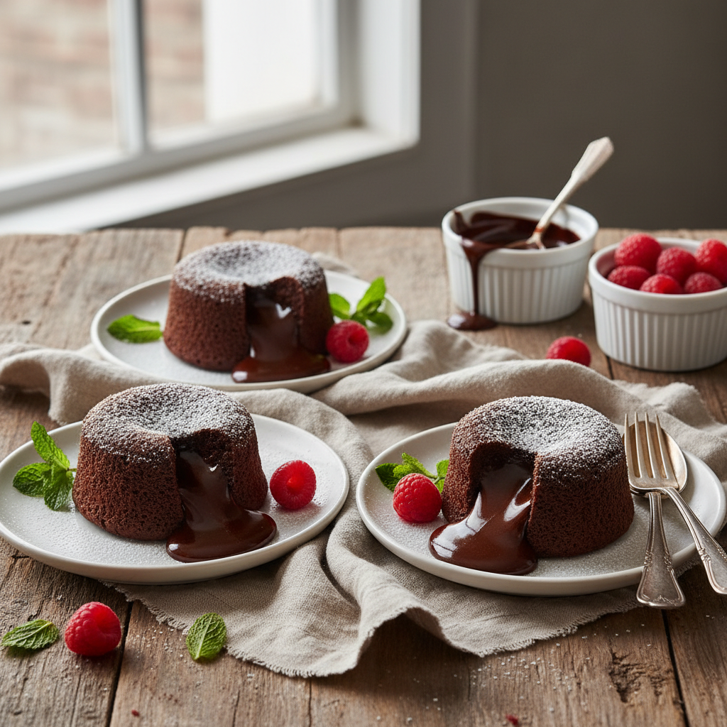 Air Fryer Molten Chocolate Lava Cakes