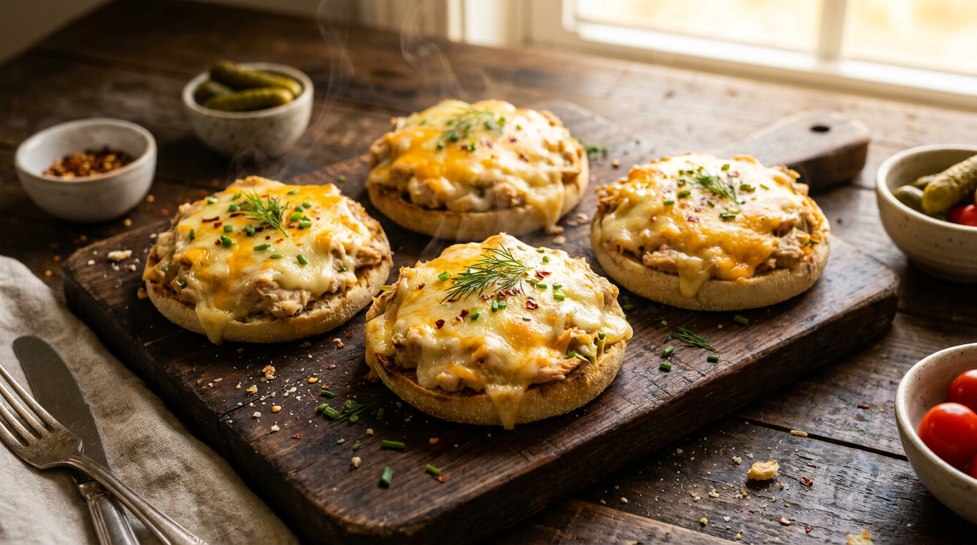 Tuna Melts on English Muffins
