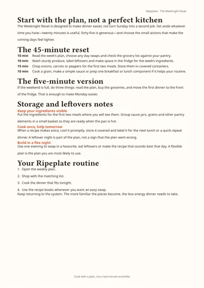 Preview: Sunday Prep Guide